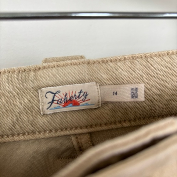 Faherty Wide Leg Organic Cotton Crop Pants Jeans Size 14 - Picture 2 of 7